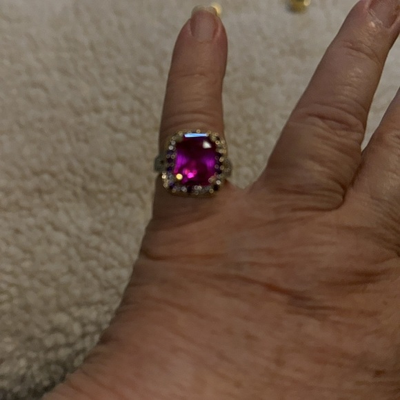 Pink sapphire 7.5 carats in yellow gold - Picture 2 of 11